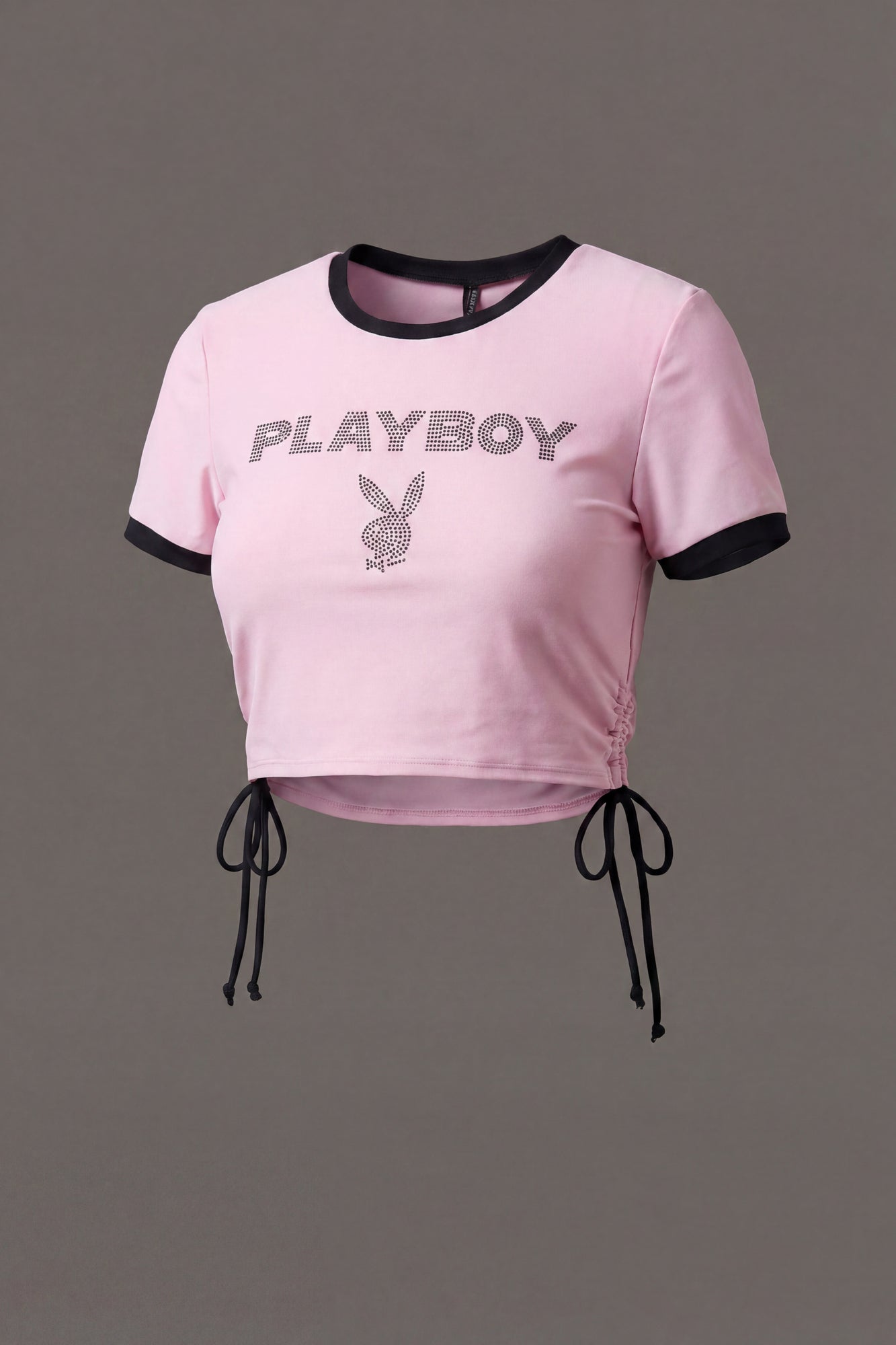 Playboy Rhinestone Ruched Swim Top