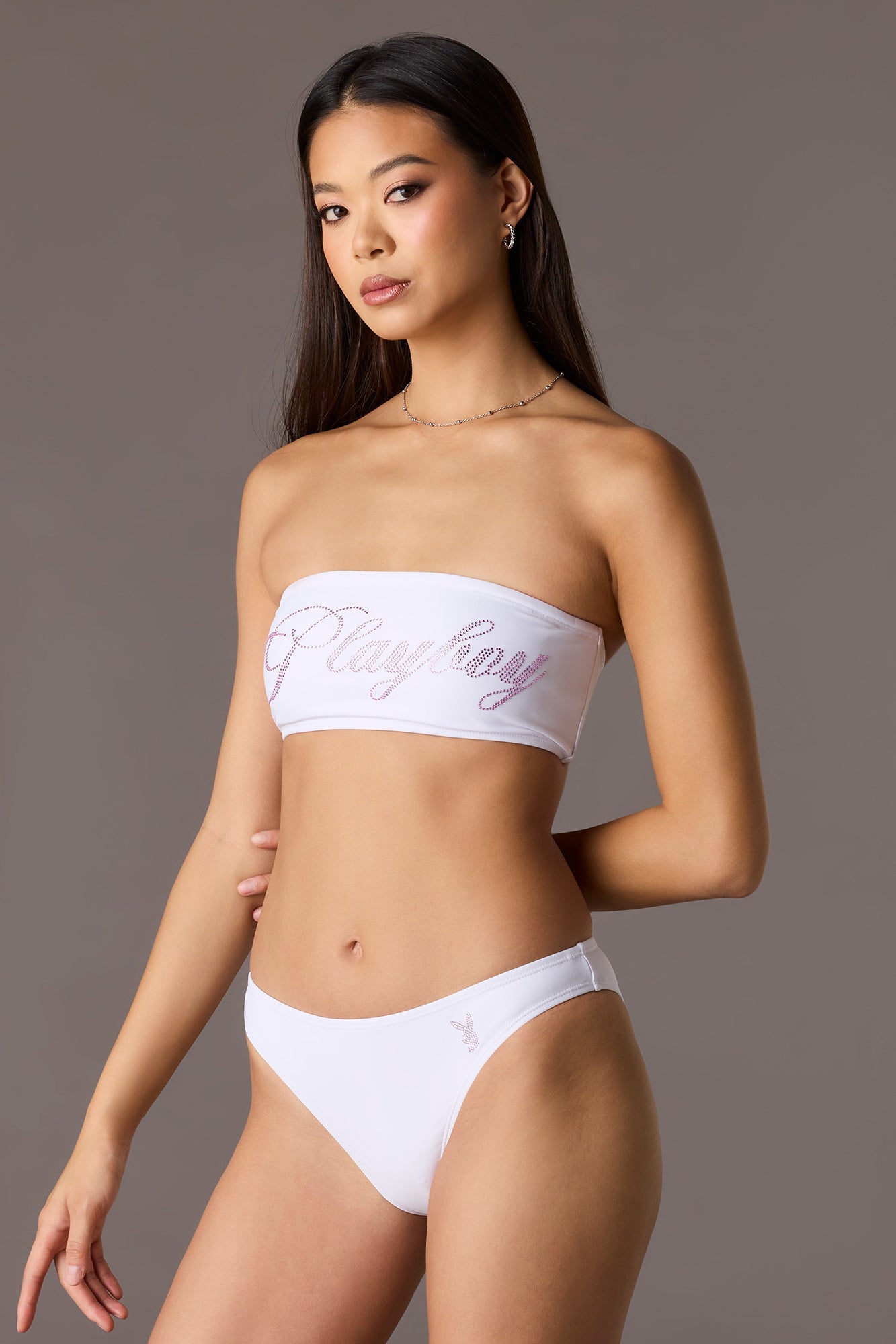 Playboy Rhinestone Bandeau Swim Top