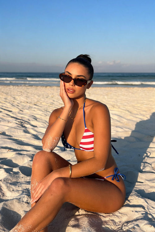 USA Print Triangle Bikini Top