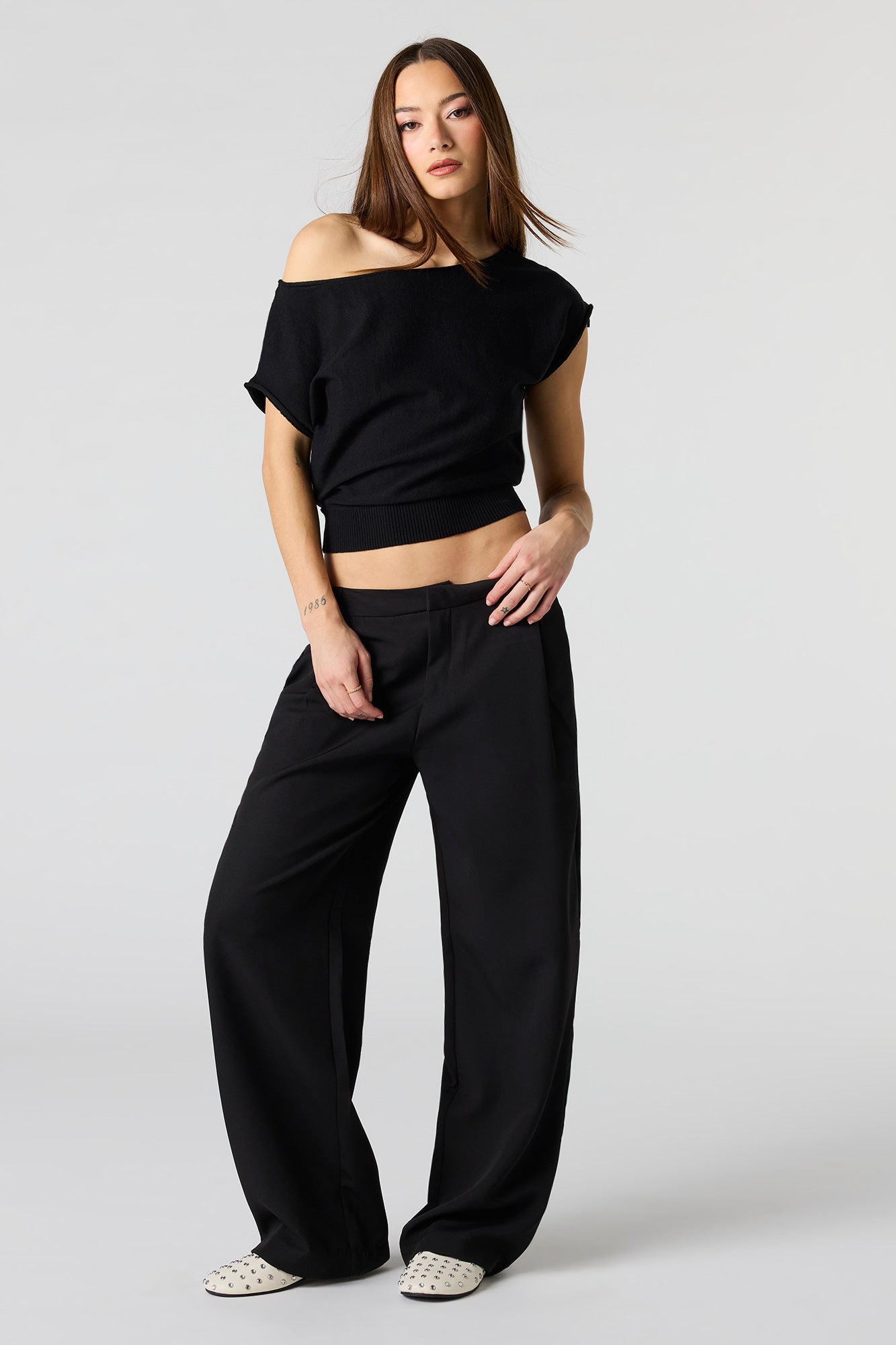 Dolman Short Sleeve Knit Top