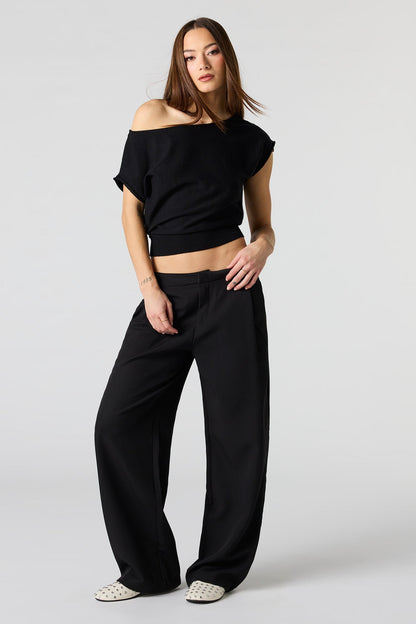 Dolman Short Sleeve Knit Top