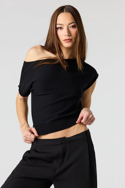 Dolman Short Sleeve Knit Top