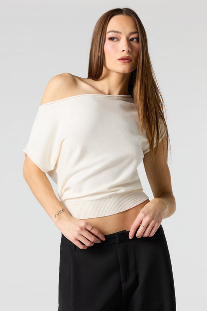 Dolman Short Sleeve Knit Top