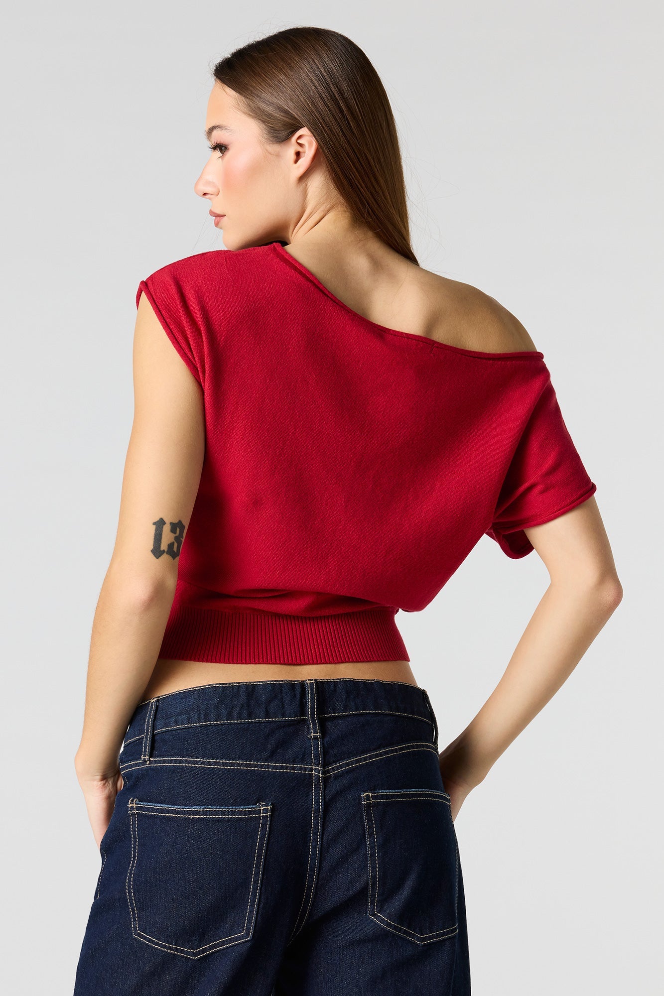 Dolman Short Sleeve Knit Top