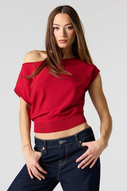 Dolman Short Sleeve Knit Top