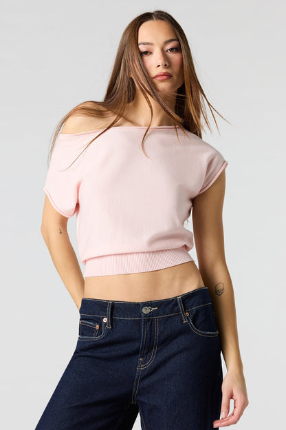 Dolman Short Sleeve Knit Top
