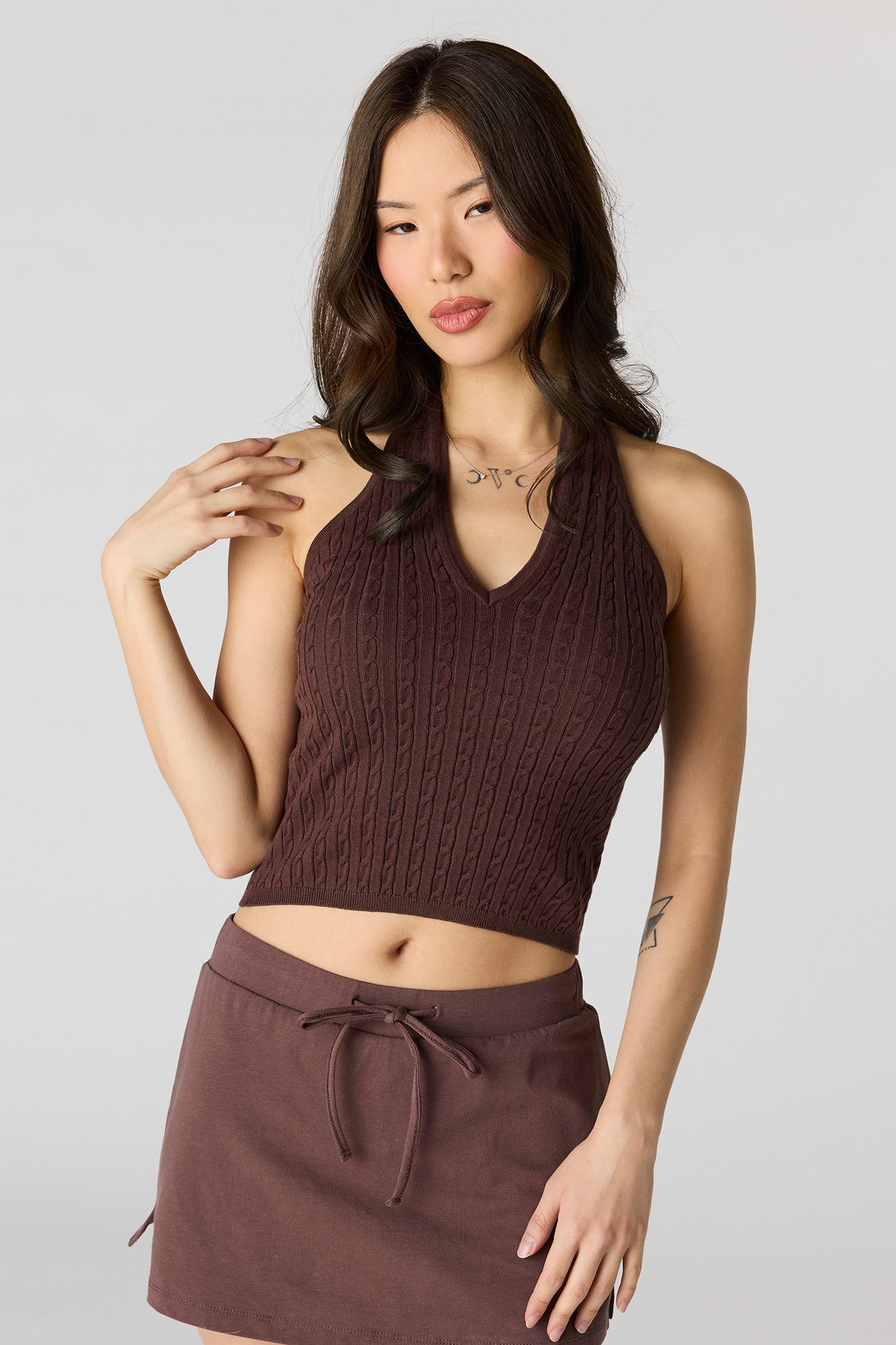 Cable Knit Halter Top