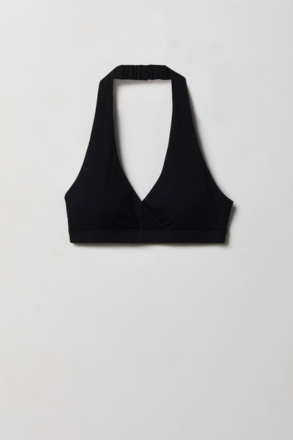 Active High Density Surplice Halter Bra