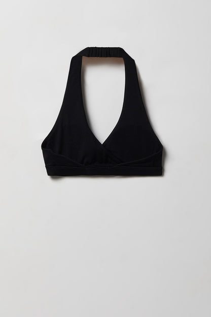Active High Density Surplice Halter Bra