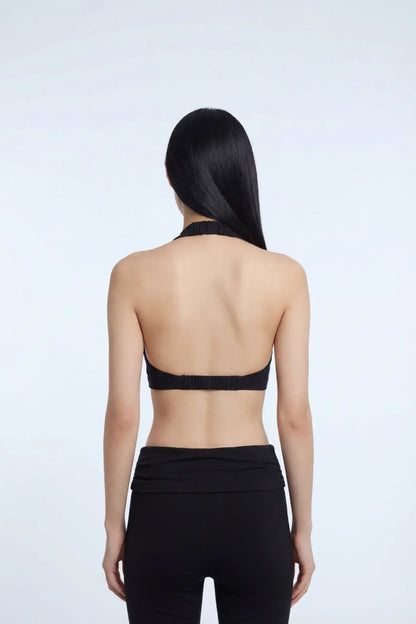 Active High Density Surplice Halter Bra