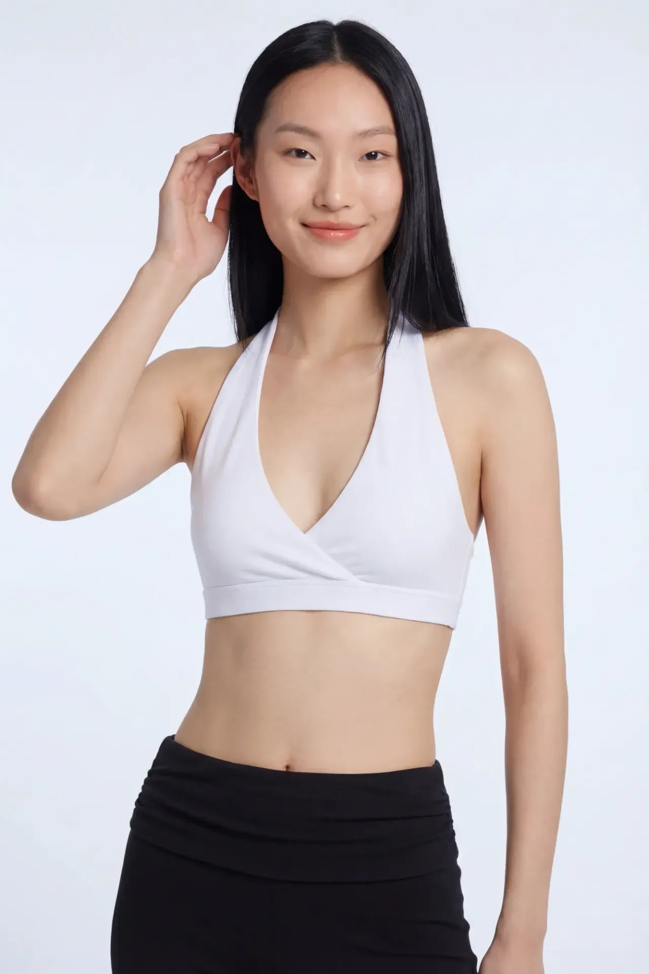 Active High Density Surplice Halter Bra
