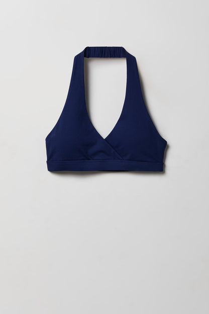 Active High Density Surplice Halter Bra