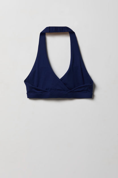 Active High Density Surplice Halter Bra