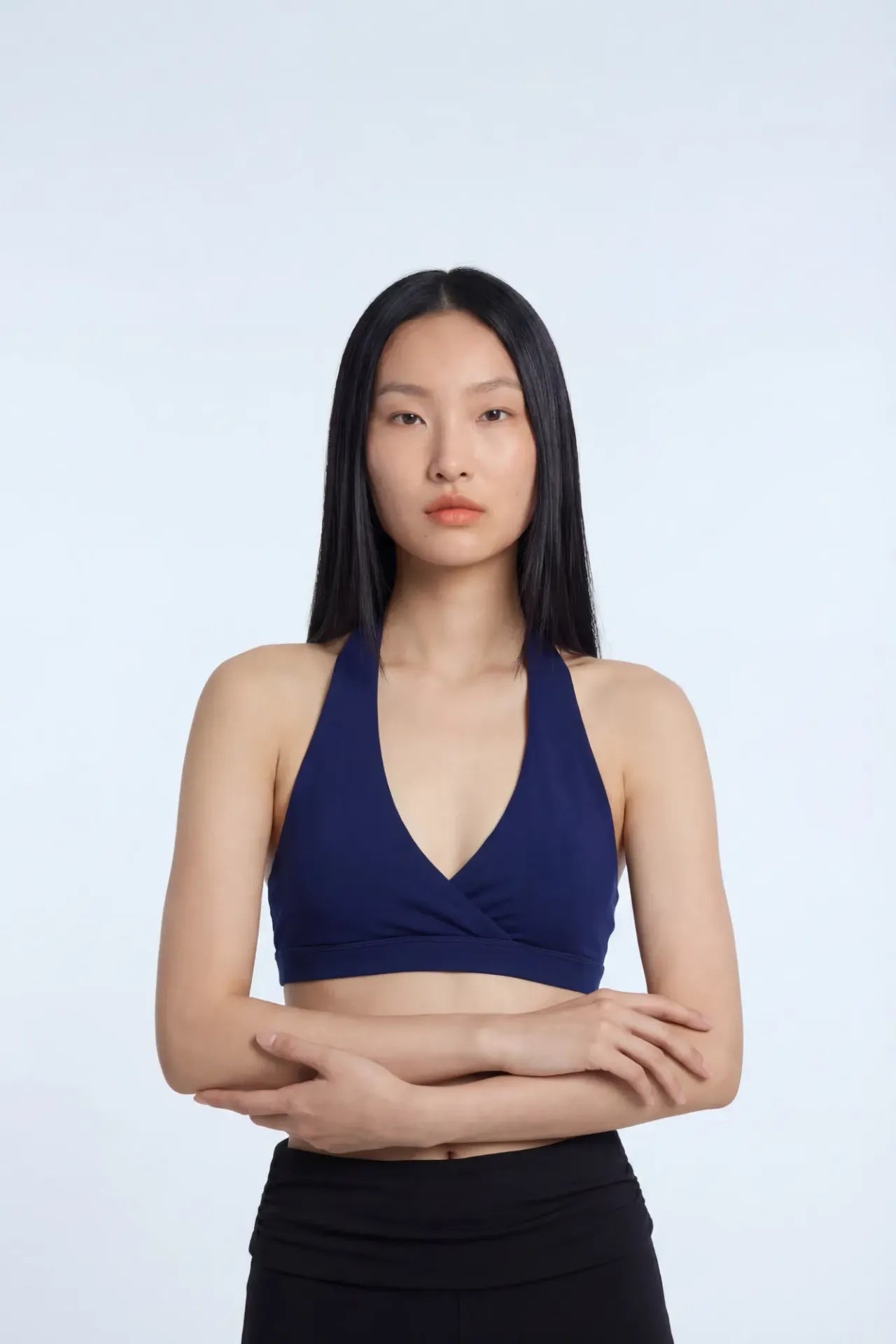 Active High Density Surplice Halter Bra