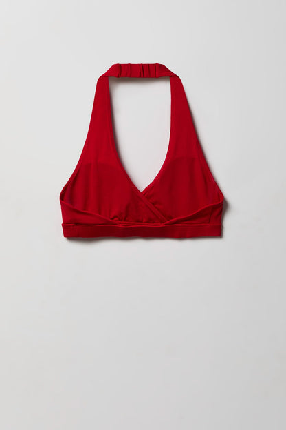 Active High Density Surplice Halter Bra