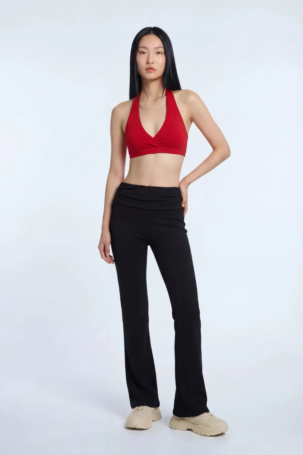 Active High Density Surplice Halter Bra