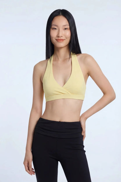 Active High Density Surplice Halter Bra