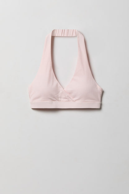 Active High Density Surplice Halter Bra