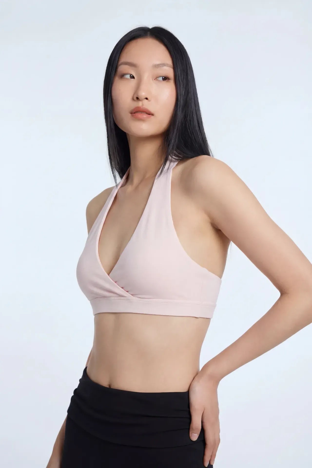 Active High Density Surplice Halter Bra