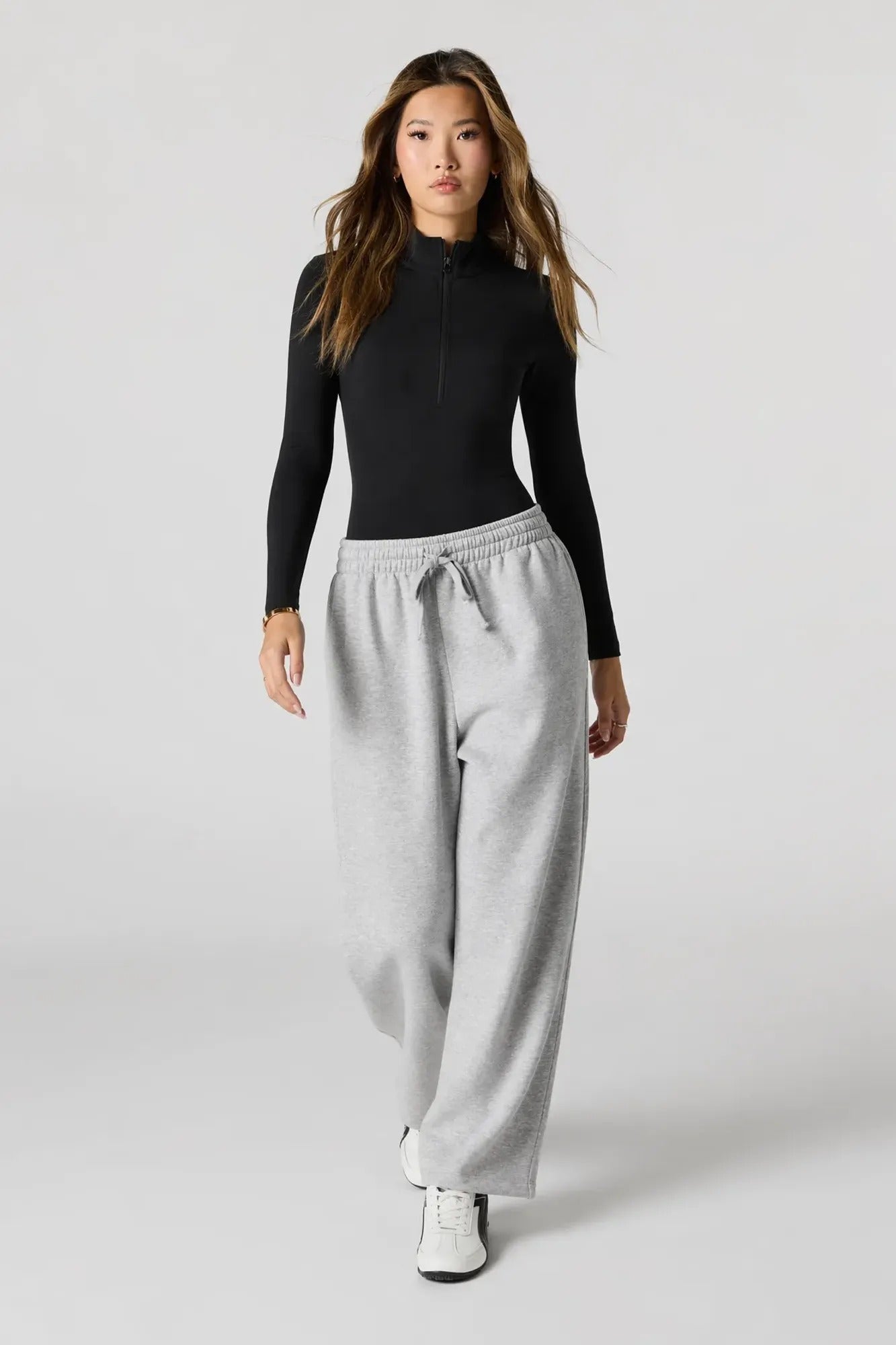 Contour Half Zip Long Sleeve Bodysuit