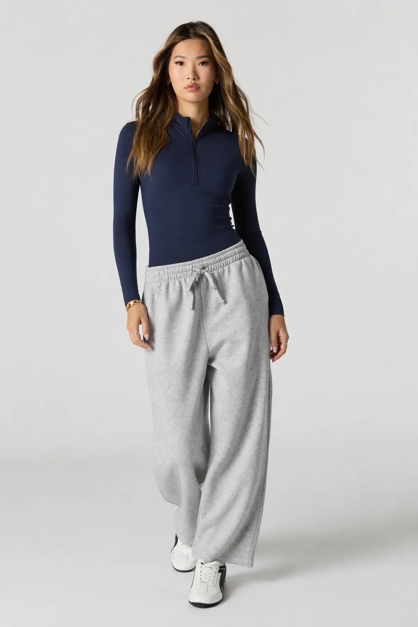 Contour Half Zip Long Sleeve Bodysuit