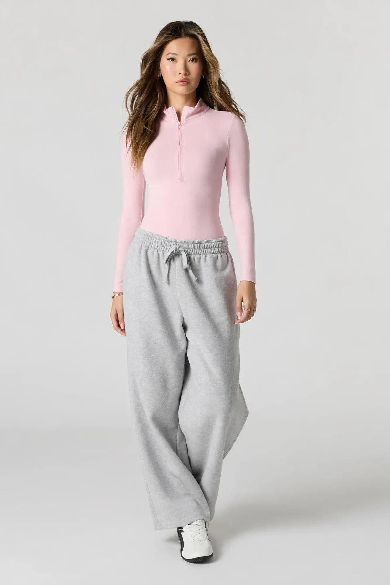 Contour Half Zip Long Sleeve Bodysuit