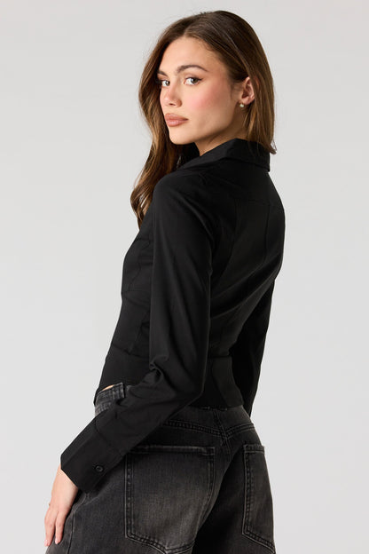 2-Way Zip Collared Fitted Top