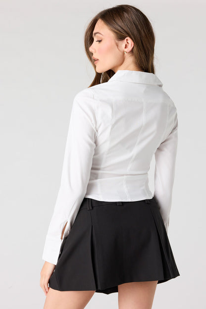 2-Way Zip Collared Fitted Top