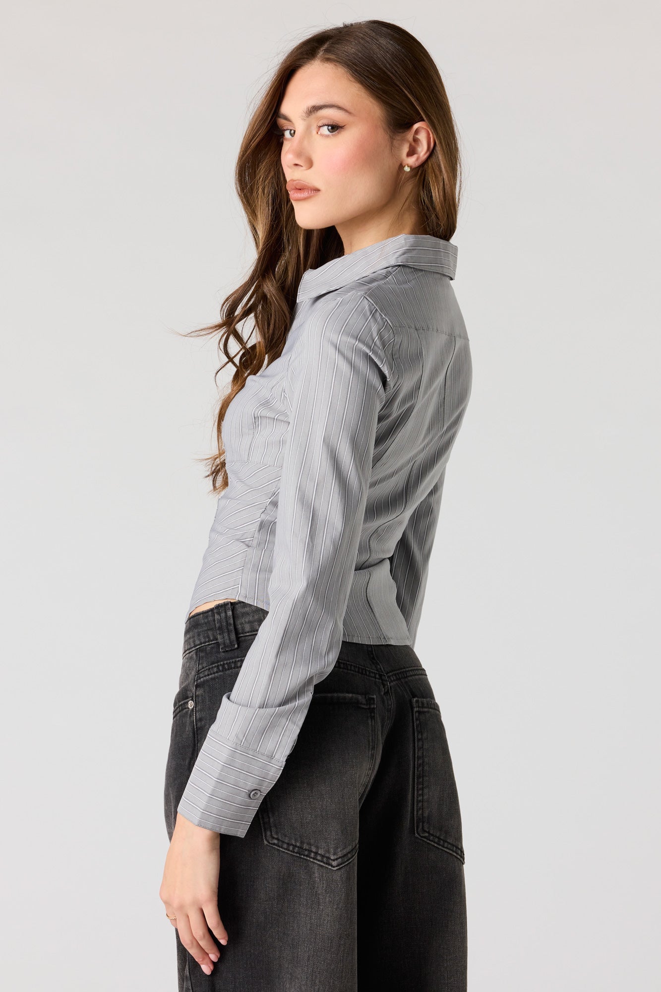 2-Way Zip Collared Fitted Top