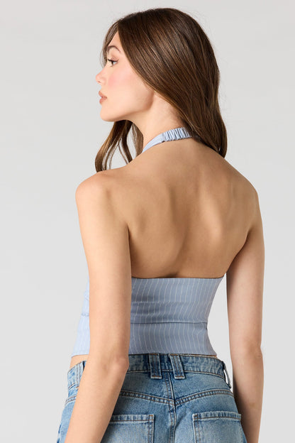 Zipper Front Halter Top