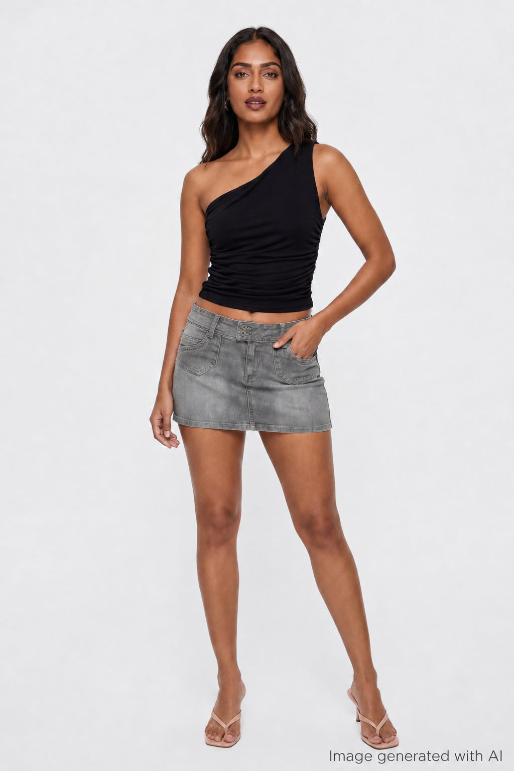 Ruched One Shoulder Top