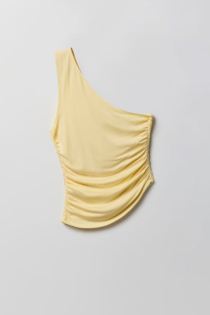 Ruched One Shoulder Top