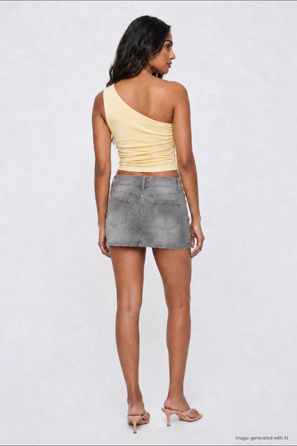Ruched One Shoulder Top