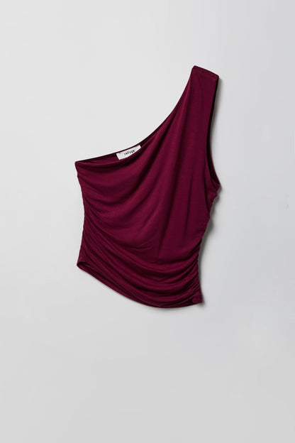Ruched One Shoulder Top