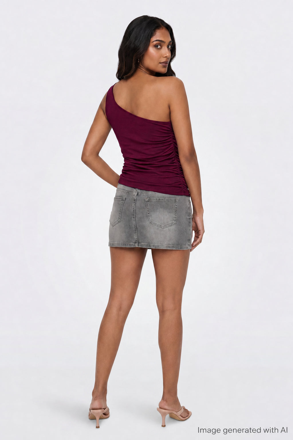 Ruched One Shoulder Top
