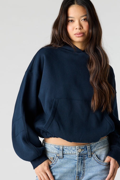 Luxe Fleece Bubble Hem Hoodie