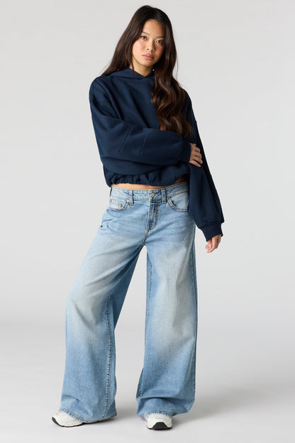 Luxe Fleece Bubble Hem Hoodie