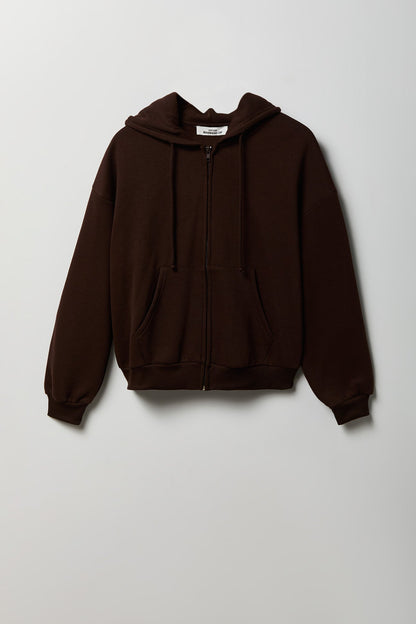 Fleece Boxy Zip Hoodie