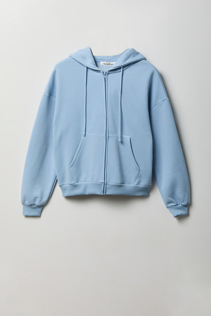 Fleece Boxy Zip Hoodie