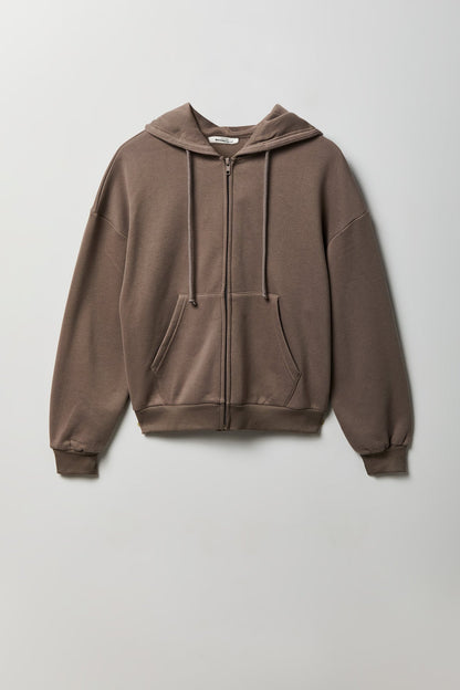 Fleece Boxy Zip Hoodie