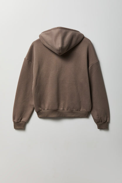 Fleece Boxy Zip Hoodie