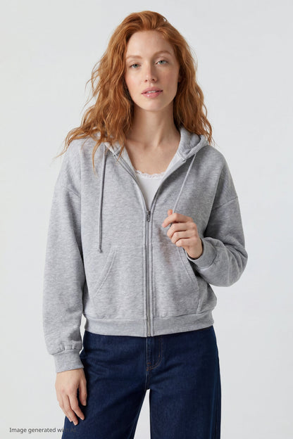 Fleece Boxy Zip Hoodie