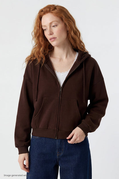Fleece Boxy Zip Hoodie
