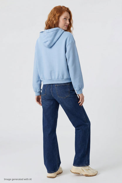 Fleece Boxy Zip Hoodie