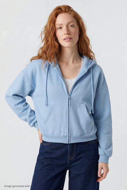Fleece Boxy Zip Hoodie