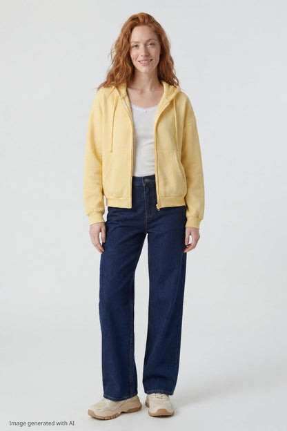 Fleece Boxy Zip Hoodie