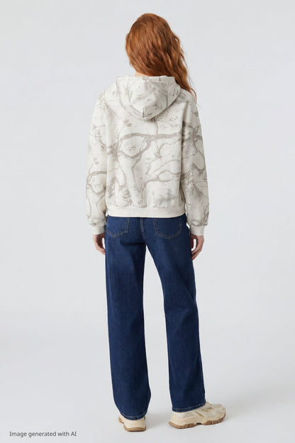 Fleece Boxy Zip Hoodie