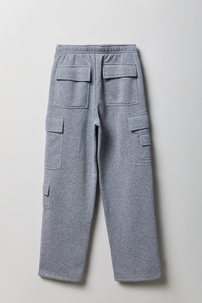 Fleece Low Rise Wide Leg Cargo Sweatpant