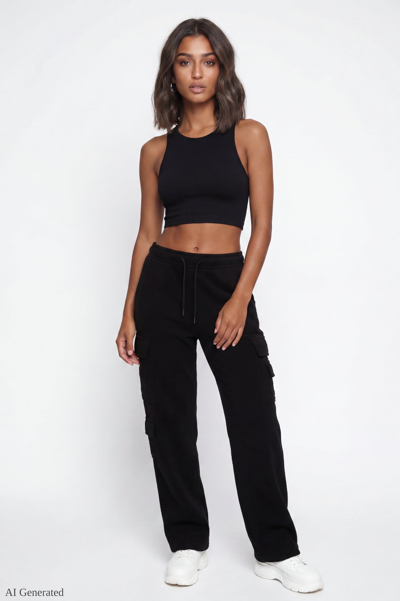 Fleece Low Rise Cargo Sweatpant