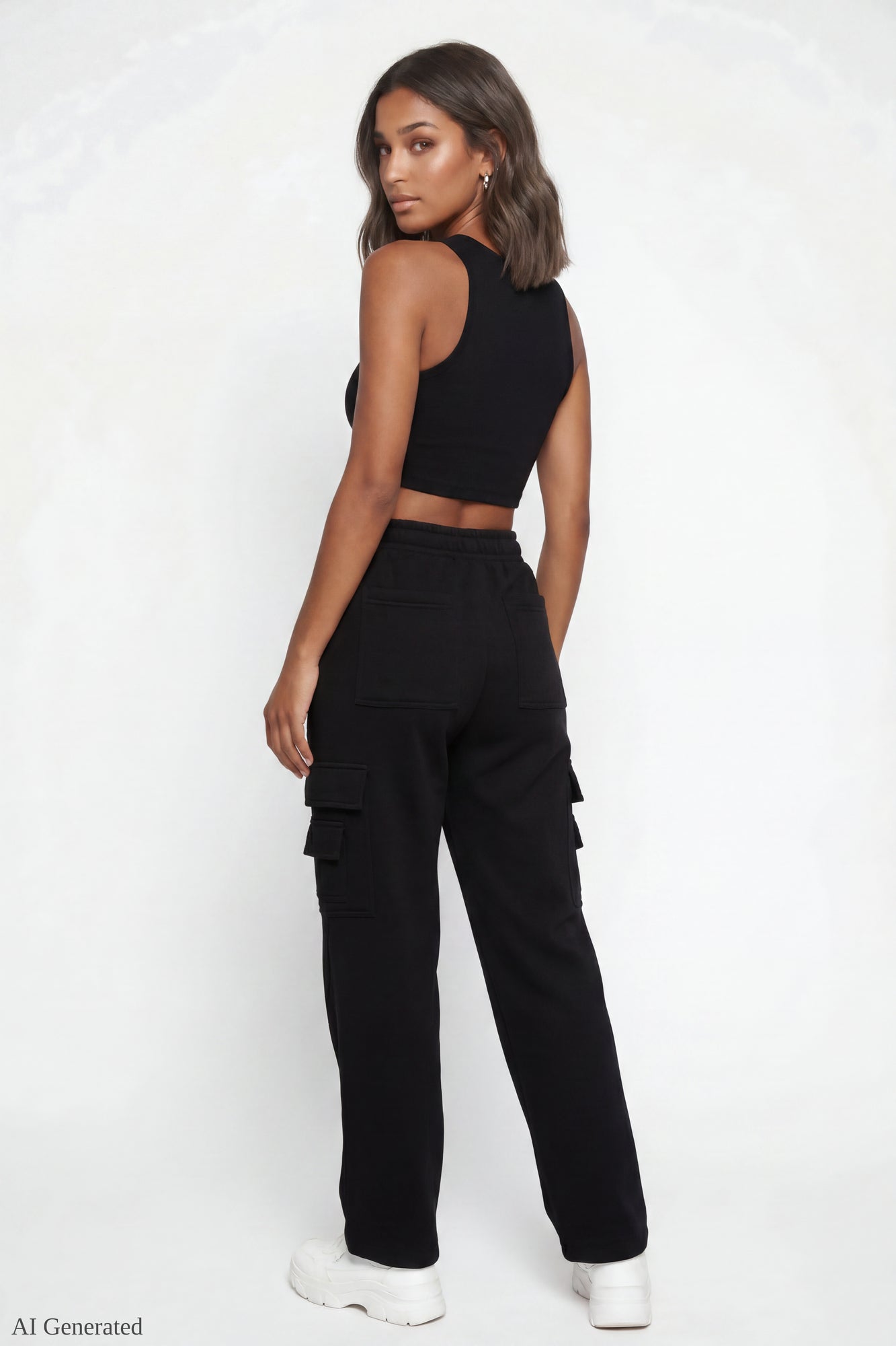 Fleece Low Rise Cargo Sweatpant